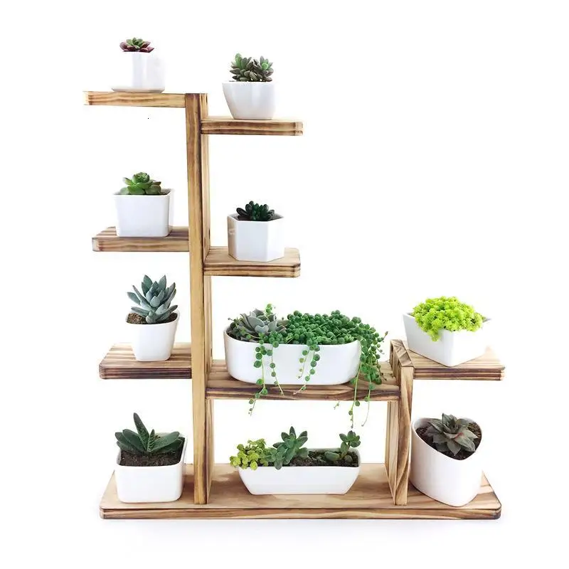 Варанда Para Plantas Etagere Планте дерево Крытый горшок Estanteria Escalera напольная стойка Stojak Na Kwiaty Цветочная полка для растений - Цвет: Version M