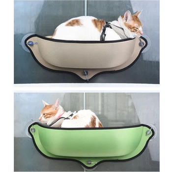 

Hot Sale Cat Hammock Bed Mount Window Lounger Suction Cups Warm Bed For Pet Cat Rest House Soft And Comfortable Hanging Cage