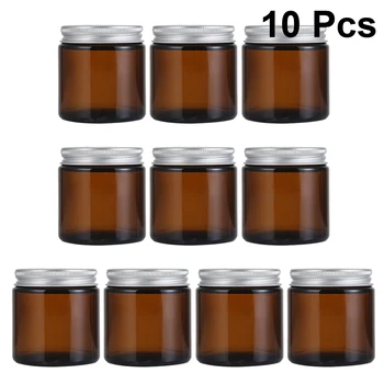 

DIY 10pcs 100ml Brown Scented Candle Container Homemade Candle Jar Cup Holder Glass Perfume Bottle Aroma Bottle with Cover A50