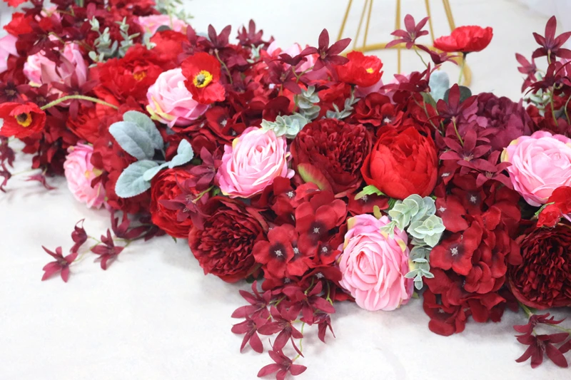 JAROWN Custom Wedding Color Artificial Rose Hydrangea Garland Set Wedding Background Decoration Flower Ball Arch Home Party Decor (8)