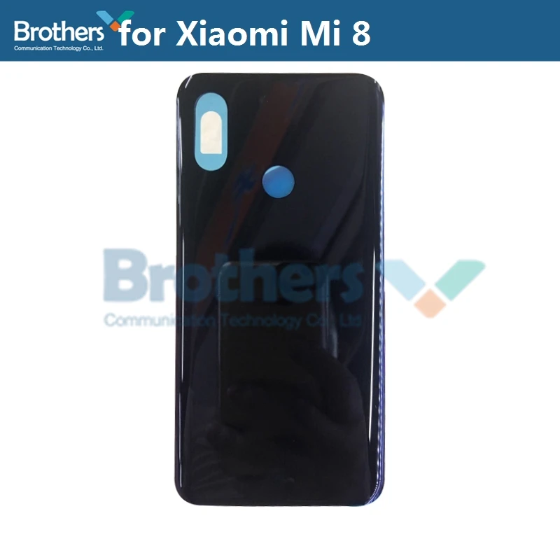 Корпус батареи для Xiaomi mi 8 mi 8 Батарейная дверь без или с объективом камеры стеклянная задняя крышка задний корпус для M1803E1A - Цвет: Copy Black NoGlass