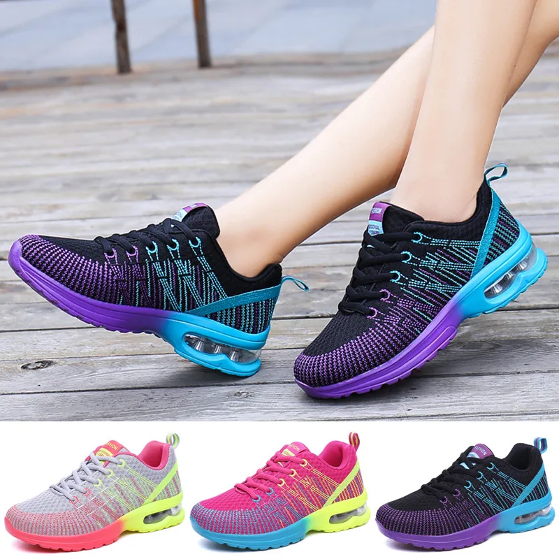 Outdoor Sneakers Jogging-Shoes Athletic Lace-Up Breathable Air-Sole Women Leisure