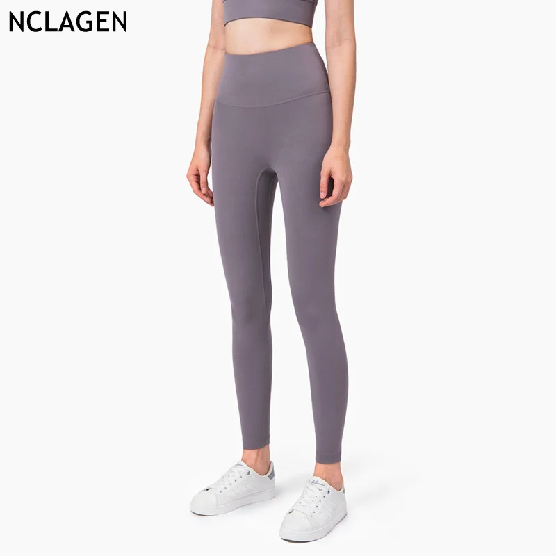 

NCLAGEN High Waisted Yoga Pants Stretchy Gym Tights Sport Workout Running Butt Lifting High Elastic Solid Color Fitness Leggings