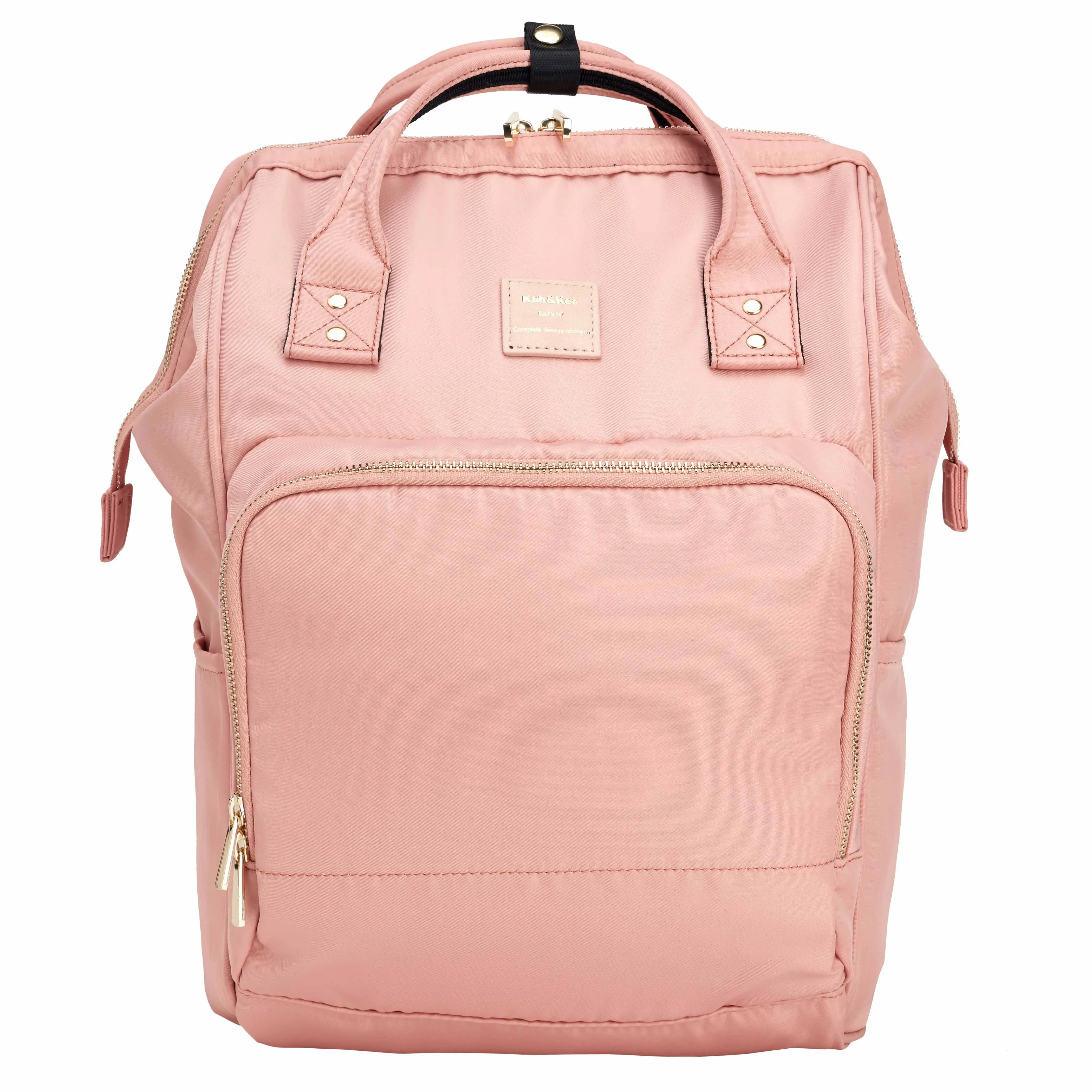 Nude Pink Kah&Kee Nylon Laptop Backpack Diaper Bag with Laptop Compartment Waterproof Work Travel School for Women Man - Цвет: Nude Pink
