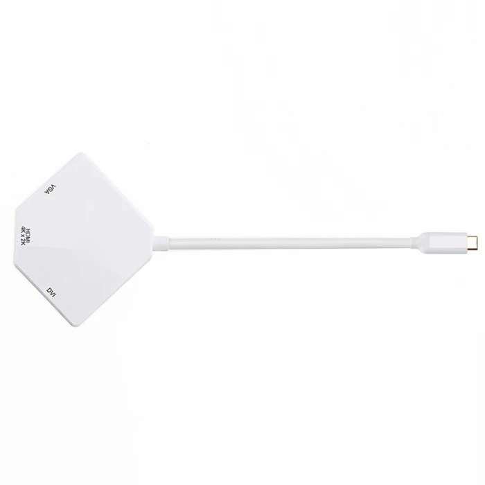 USB-C к HDMI, VGA, HDMI, DVI многопортовый адаптер Тип-C HDMI 4K 3 в 1 Многофункциональный кабель конвертер PUO88