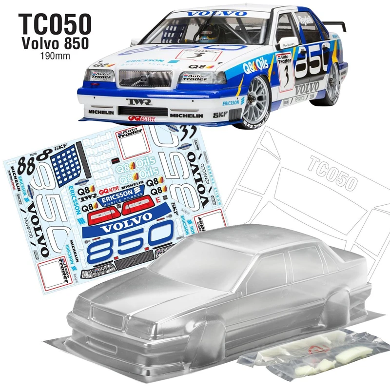 følsomhed Grænseværdi måtte Car Shell VOLVO850 BTCC Logo Sticker & Clear Body For 1/10 On-Road Rc Drift  Car