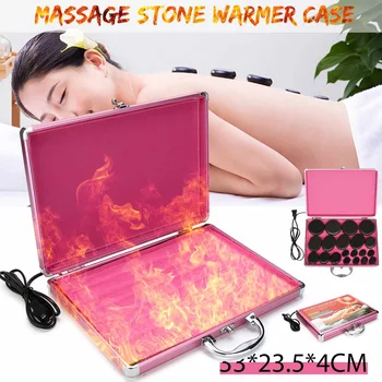 

16pcs/set Hot Stone Massage Set Heater Box Heated Case Relieve Stress Back Pain Health Care Acupressure Lava Basalt Stones