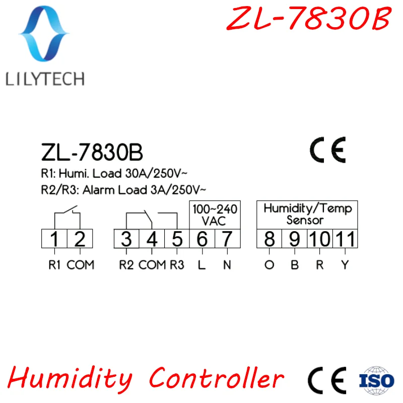 ZL 7830B 30A реле 100 240Vac цифровой регулятор влажности гигростат инкубатор влажность