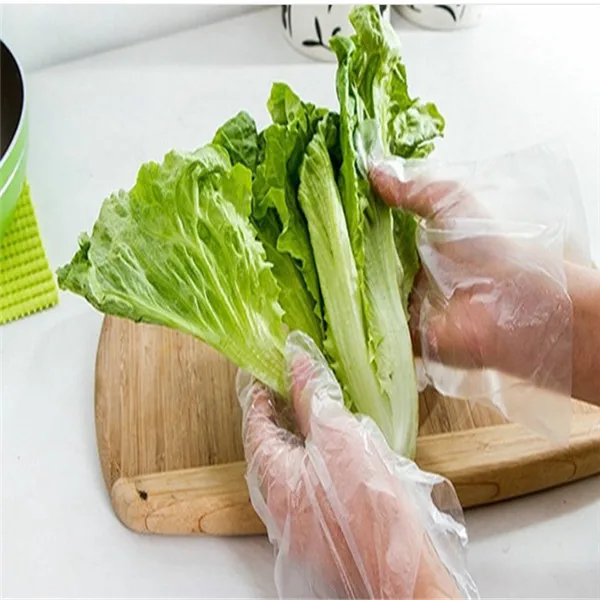 100 шт./лот одноразовые перчатки одноразовые пластиковые перчатки для ресторана и барбекю прозрачные экологически чистые PE перчатки аксессуары для кухни и сада