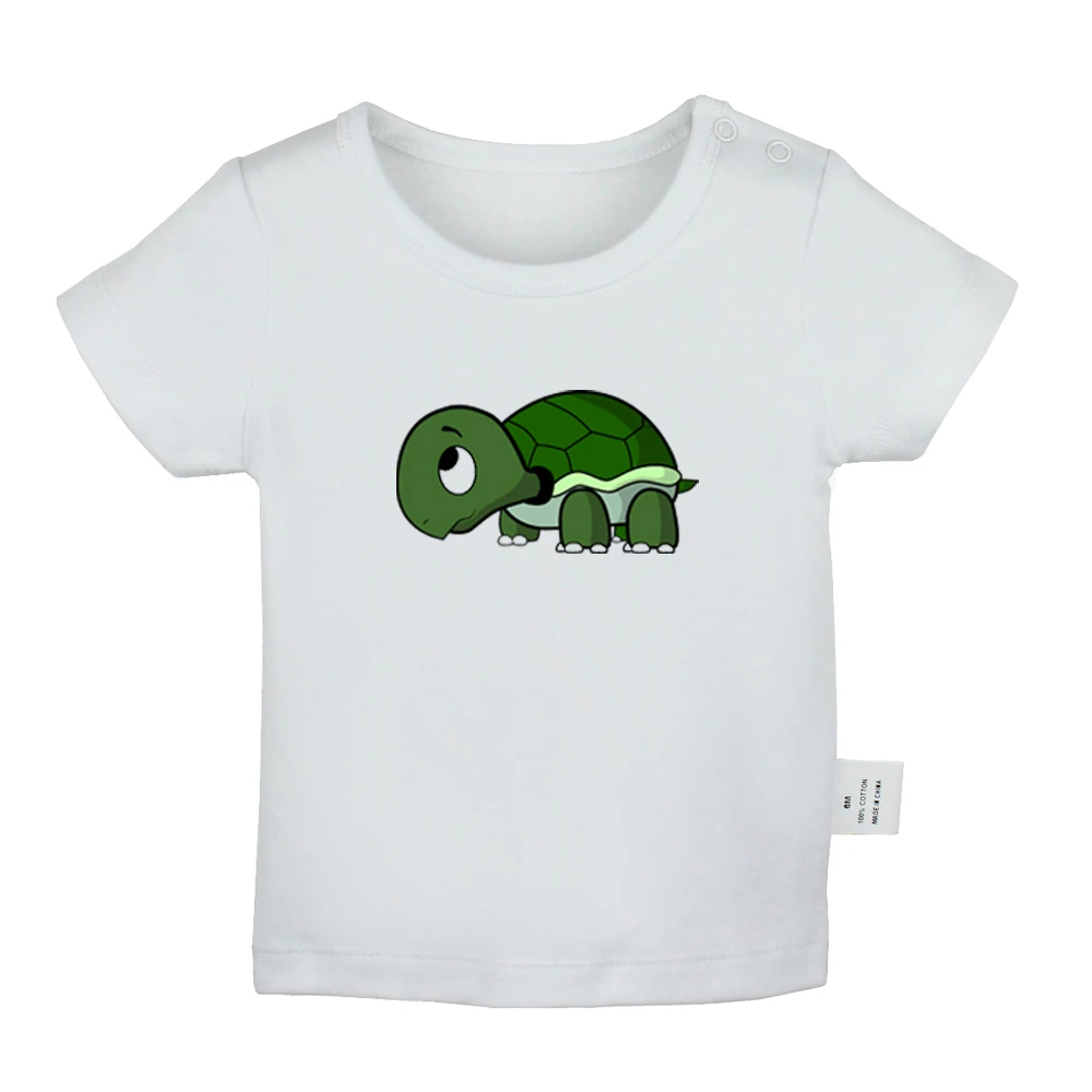 

Футболка для новорожденных, с рисунком черепахи Тигре, с символом, Однотонная футболка с коротким рукавом и графическим рисунком для малышей