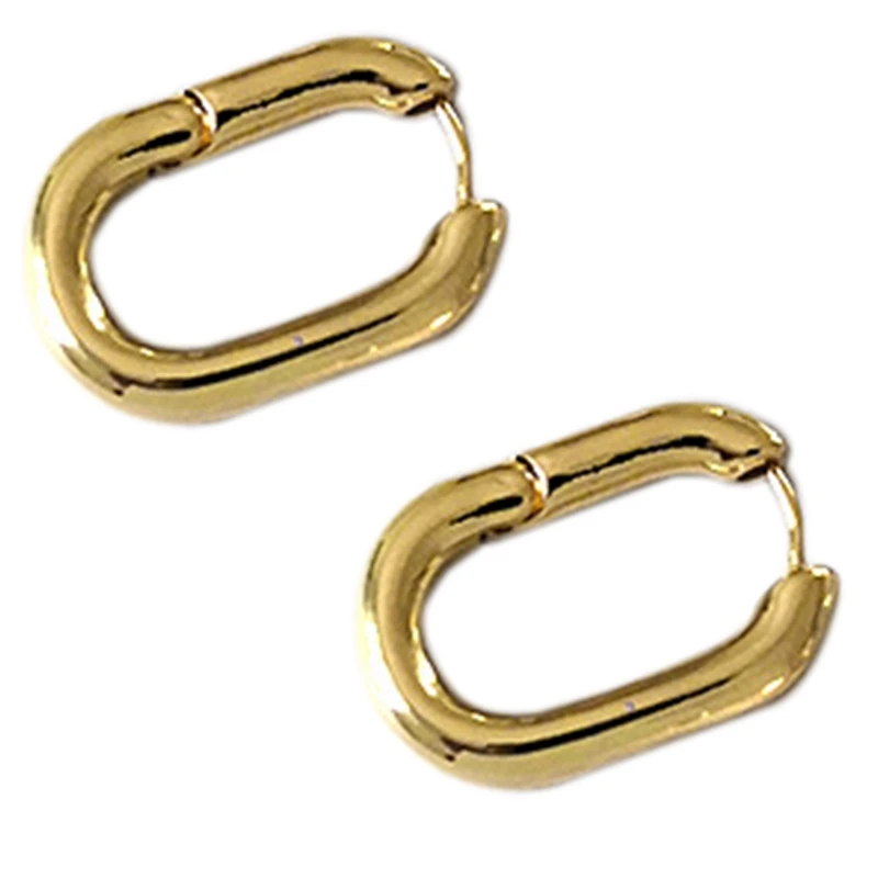 

Punk Cool Small Geometric Earrings Oval Earrings Round Open Ring Earrings Women's Earrings