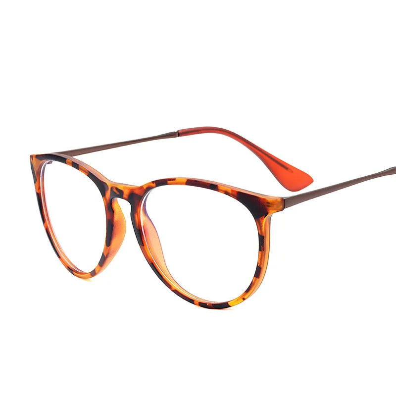 Анти голубой свет круглый кошачий глаз женские очки мужские негабаритные очки для чтения оптические очки прозрачные очки для глаз - Цвет оправы: C5 Leopard Brown