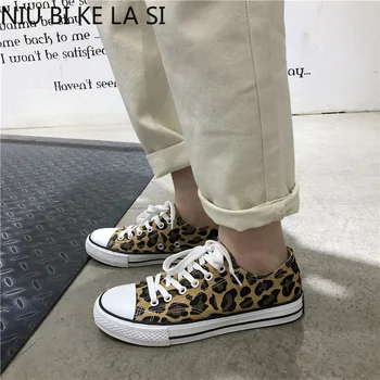 

MLCRIYG 2020 New Fashion Low-top Leopard Street Sneakers Leopard Canvas Shoes Casual Trend Men's Shoes Wild Student Cloth Shoes