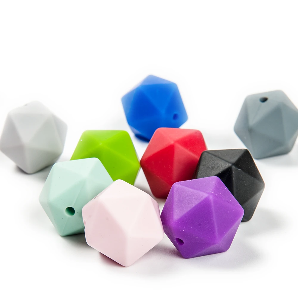 10pcs 14mm silicone icosahedron beads teething jewelry necklace bracelet chain BPA free baby product teether polygon teething toys,silicone teething toys,baby teething toys,silicone beads,silicone teether,silicone teething beads