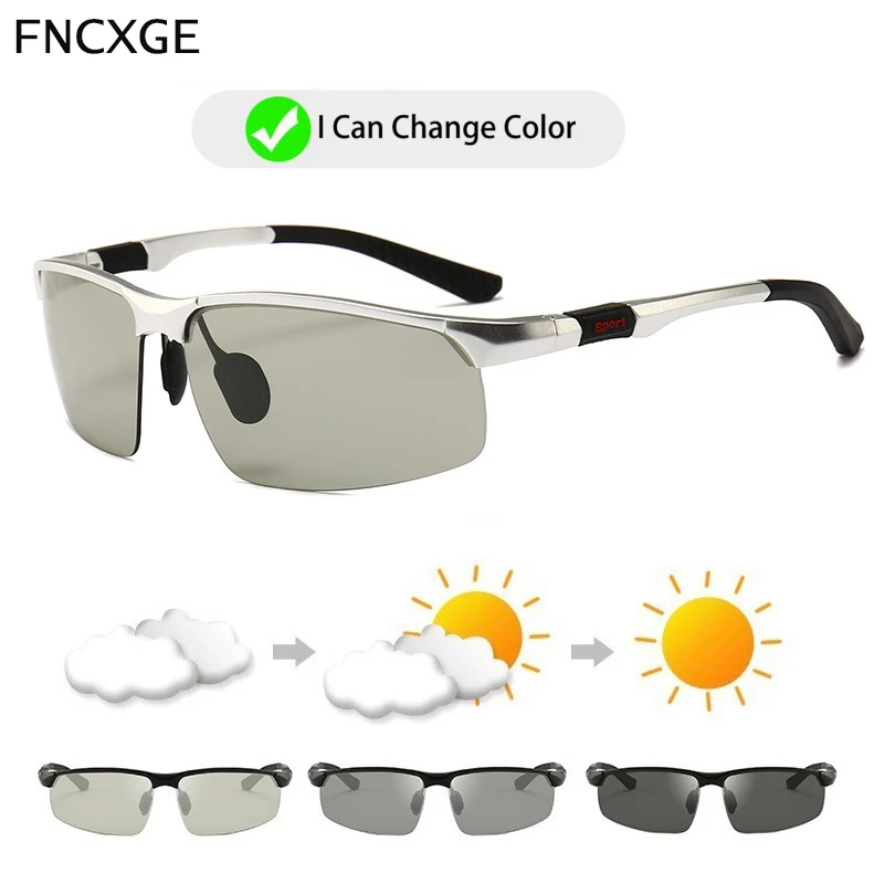 

Photochromic Sunglasses Men Polarized Driving Outdoor Chameleon Glasses Male Change Color SunGlasses Day Night Vision 3121