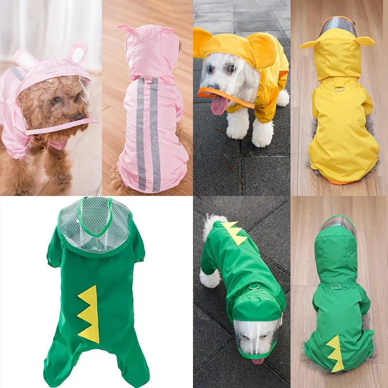 Новинка, накидка для щенков, лабрадор, одежда для собак, водонепроницаемый непромокаемый плащ для собаки, милая водонепроницаемая куртка с капюшоном, кепка для питомцев, дождливая вода