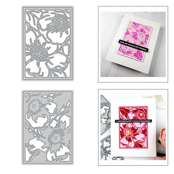 

2020 New Hot Flowers Background Metal Cutting Dies and Leaves Die Cut Scrapbooking Stencil For Crafts Card Making Foil no Stamp