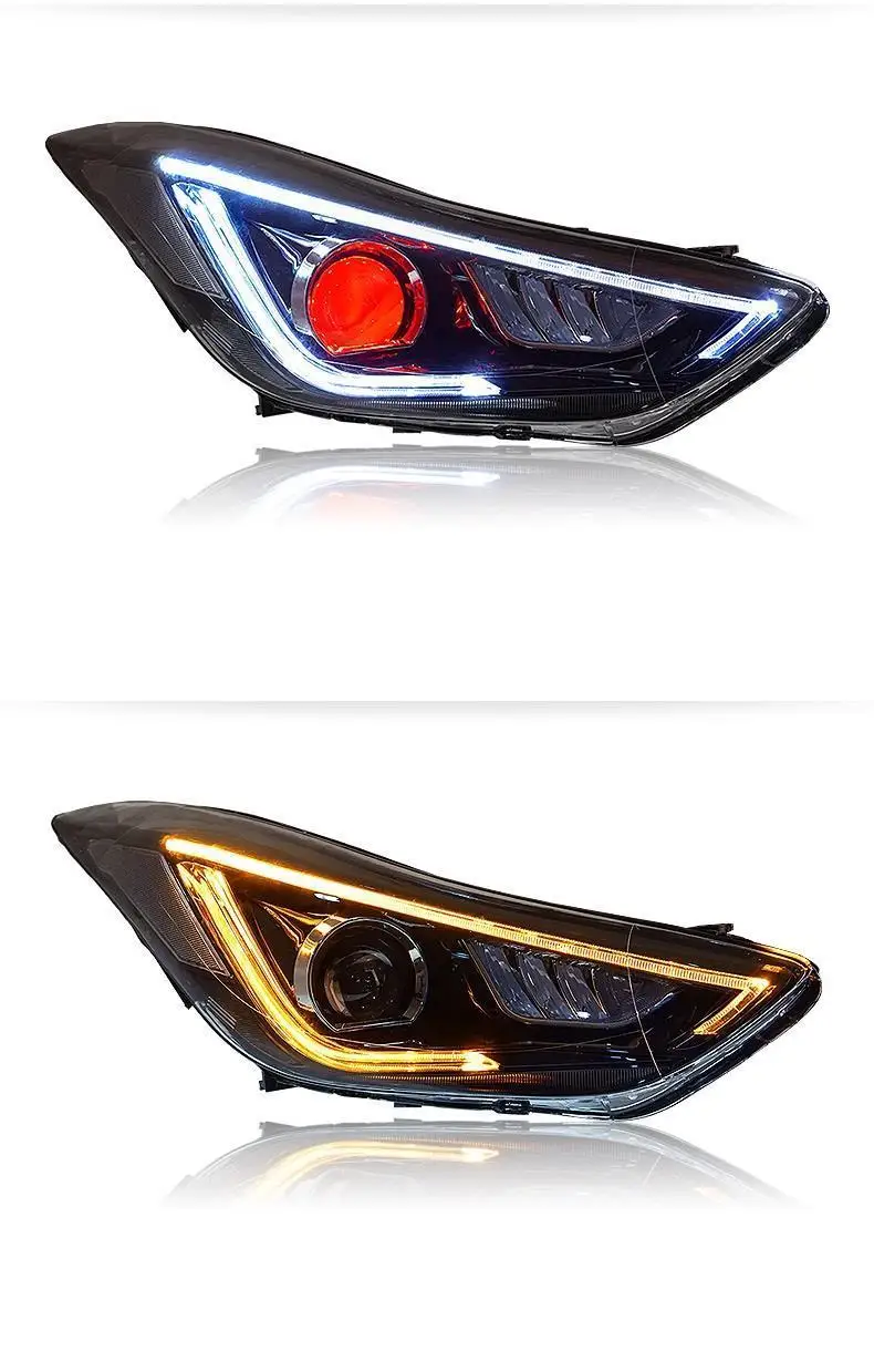 Cob дневные ходовые Автомобили Авто Drl светодиодные аксессуары фары Задние Автомобильные фары в сборе 12 13 14 15 16 для hyundai Elantra