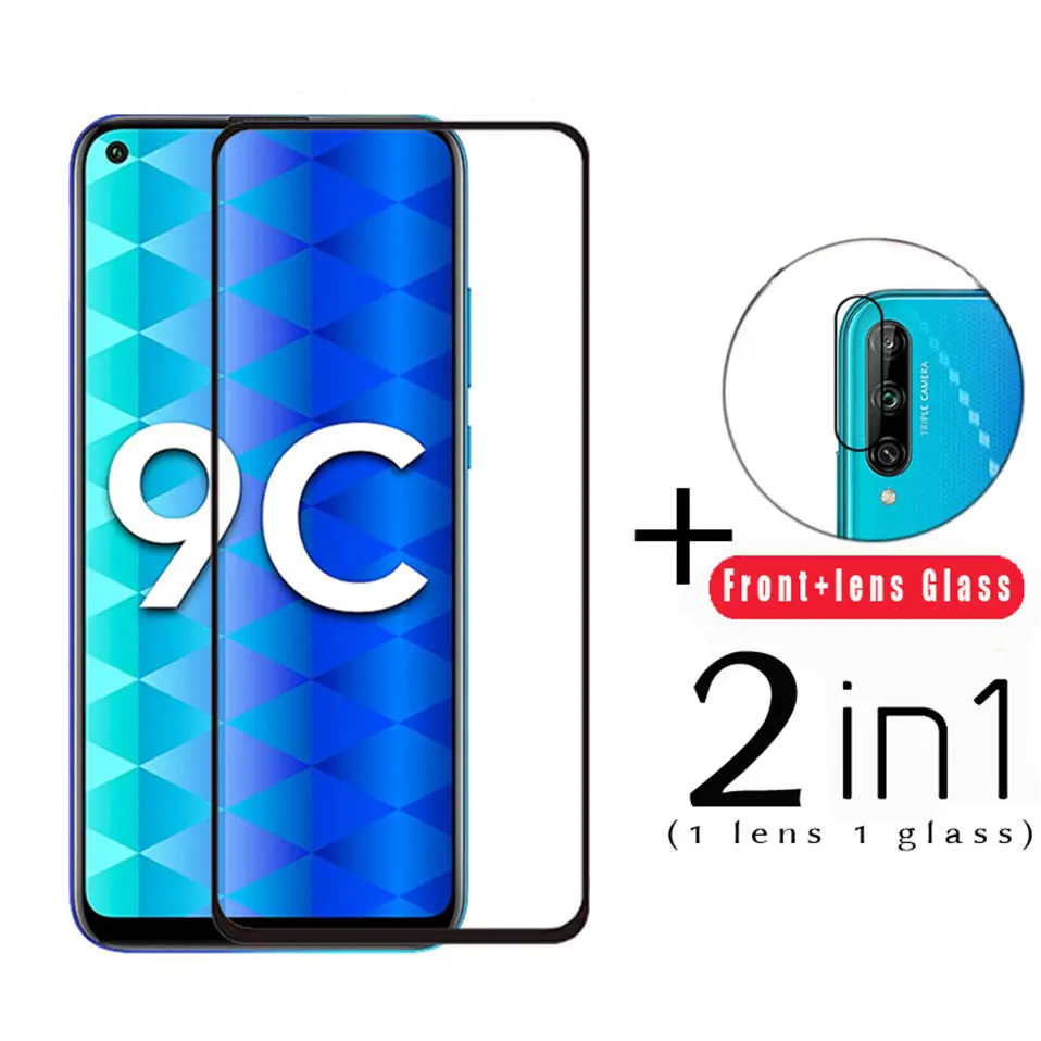 Защитное стекло закаленное 2in1 для Huawei Honor 9C 9 S 9X Lite lite 9s C lite|Защитные стёкла и