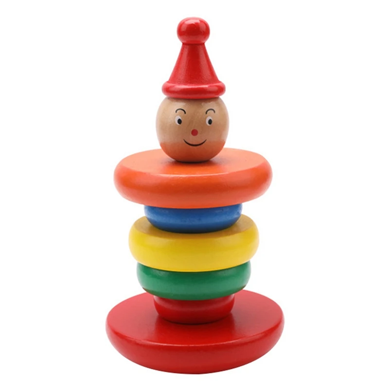Деревянная Радужная башня Детский конструктор разноцветная развивающие игрушки