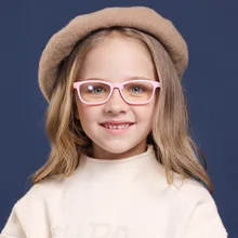 Винтажный синий светильник, детские очки, розовая детская оптическая оправа для мальчиков и девочек, прозрачные солнцезащитные очки, анти-фильтр, компьютерный рецепт, УФ