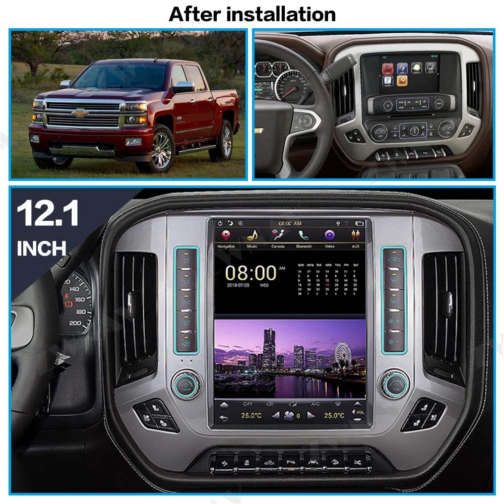 Автомобильный мультимедийный плеер Android 9 0 для GMC SIERRA Chevrolet Silverado 1500 1500HD 2500 2500HD 3500 GPS