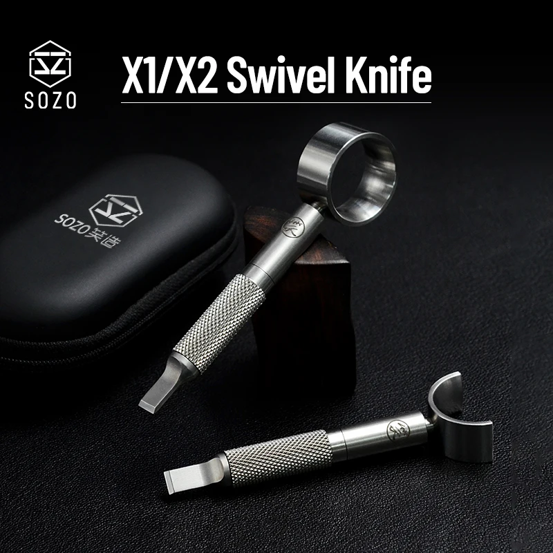 SOZO X1/X2 Carving Swivel Knife Leather Craft Tools For 5.5mm/6.5mm Cutter Head Double Bearing Adjustable 304 Stainless Steel