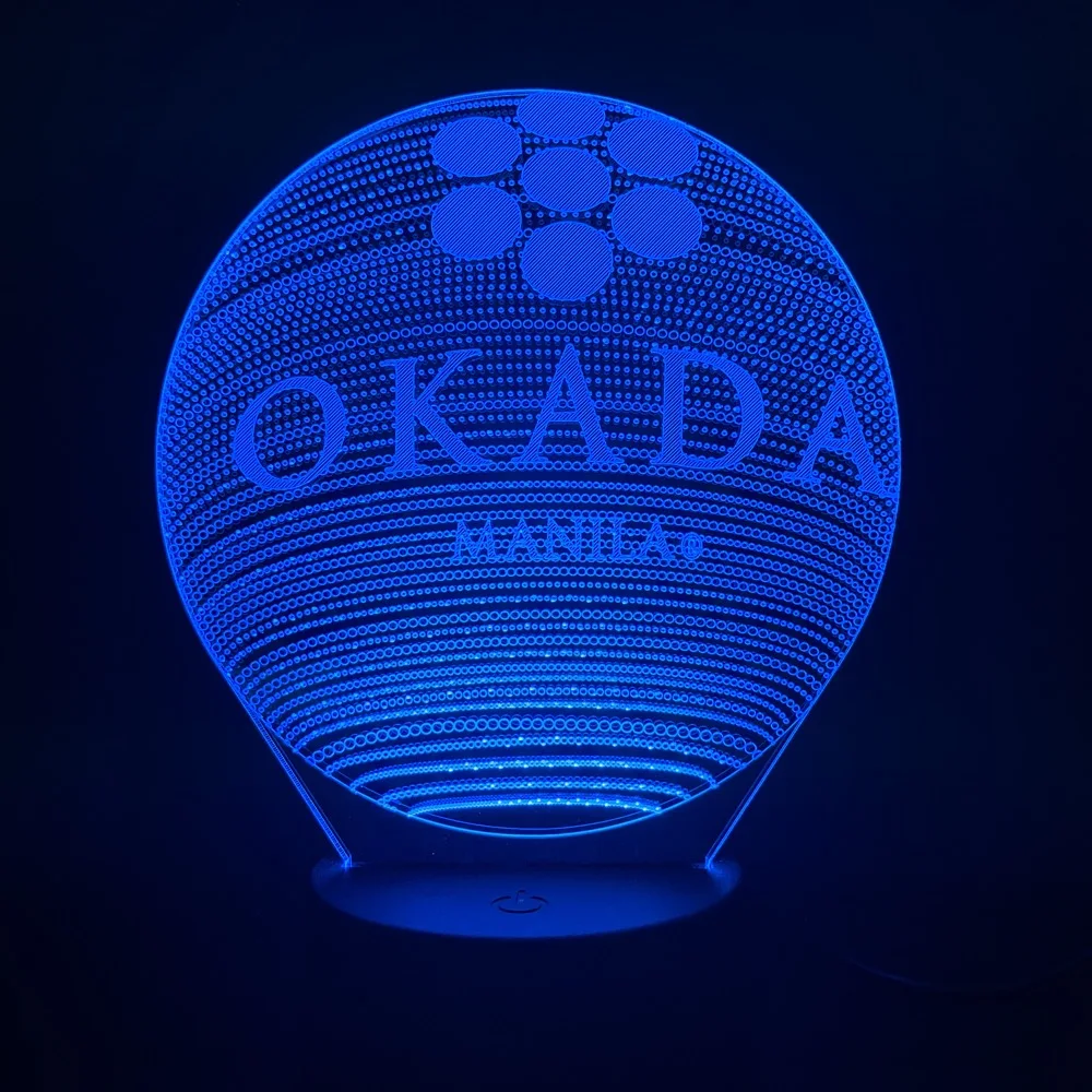 3d лампа с питанием от аккумулятора Okada, отель Манила, потрясающий подарок для детей, 7 цветов, с пультом дистанционного управления, светодиодный ночник, светильник, украшение для помещений