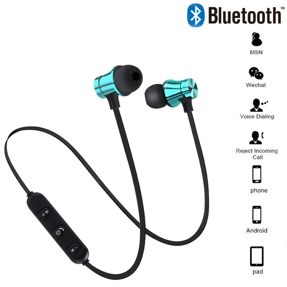 Беспроводные bluetooth стереонаушники магнитные музыкальные наушники с шейным
