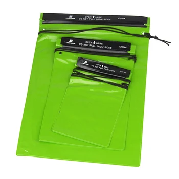 

3pcs/set Outdoor Travel Waterproofing Bags Clothing Drifting And Receiving Green PVC Swimming ID Wallet Bag Set