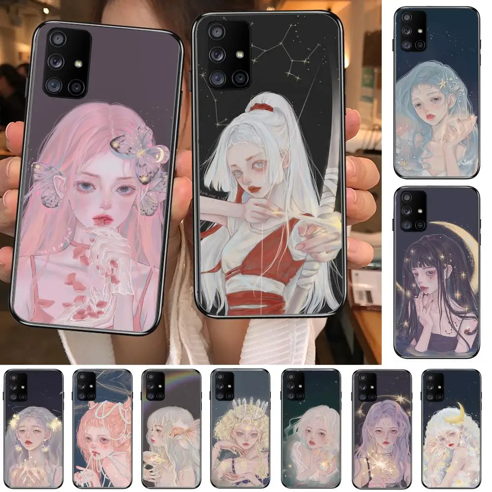 Twelve constellations Phone Case Hull For Samsung Galaxy A50 A51 A71 A70 A52 A40 A30 A31 A80 A20E 5G S Black Shell Art Cell Cov | Мобильные
