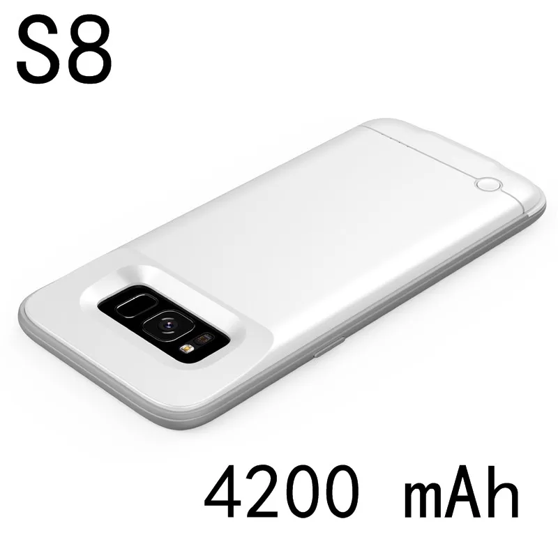 4200/5000mAh S9 Portable Metal Frame Battery Charger Case For Samsung Galaxy S8 S9 Plus Backup Power Bank Case For Samsung S9 S8 - Цвет: S8-White