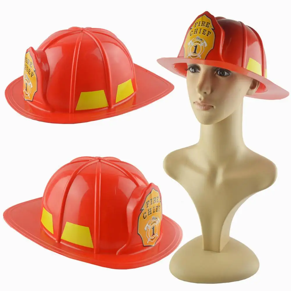 

Kids Fireman Hat Toy Simulation Fireman Chief Safety Helmet Firefighter Hat Cap Kids Toy Party Supply