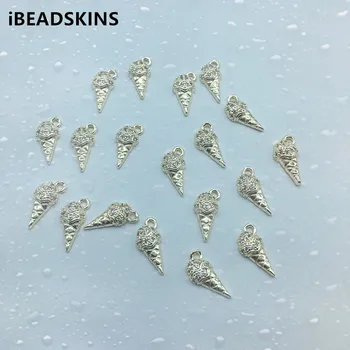 

New arrival! 14x6mm 50pcs Copper/Cubic zirconia ice cream charm for Necklace DIY /Earrings parts,hand Made Earrings Jewelry DIY