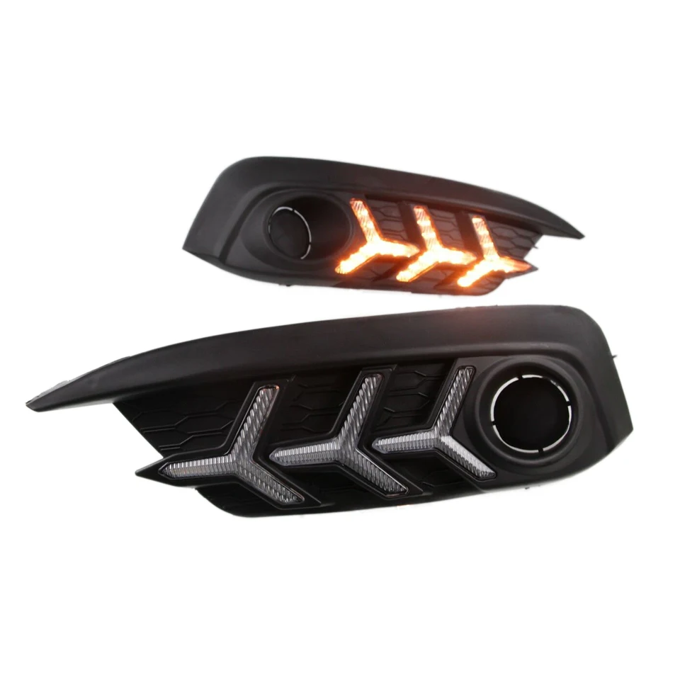 Дневные ходовые огни для Honda Civic светодиодный DRL Противотуманные фары с динамическим сигналом поворота лампы для новой Civic модификации