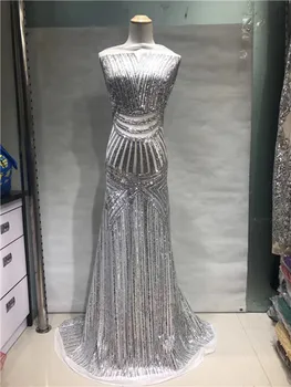 

African Net Lace Fabric High Quality Sequins Nigerian Wedding Lace Fabrics 5 Yards Sequins French Tulle lace