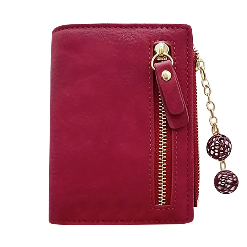 

Wallet Female Short Leather Folding Retro Wallet Coin Purse Multi-Function Simple Luxury Multi-card Position ID Card Holder A4
