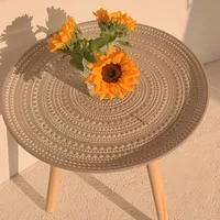 Cutelife креативный круглый скандинавский деревянный журнальный столик для хранения чая, фруктов, поднос для обслуживания, кровать, домашний стол, гостиная, стол, диван, сбоку - изображение