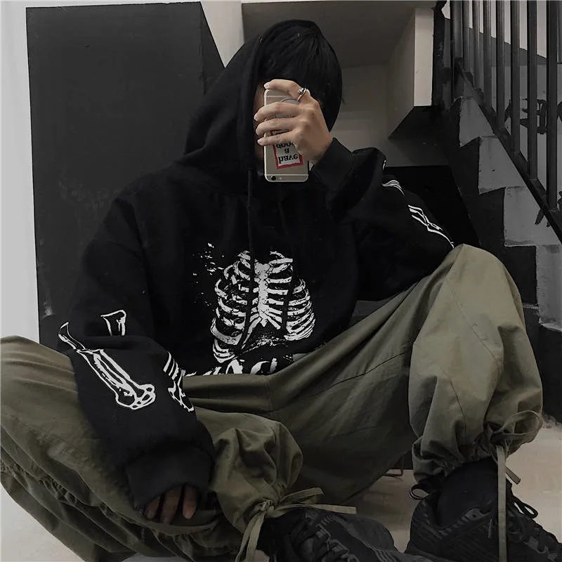 High Street футболка Уличная толстовки мужские свободные с длинным рукавом корейский стиль Harajuku Осень модные кофты хип хоп топы