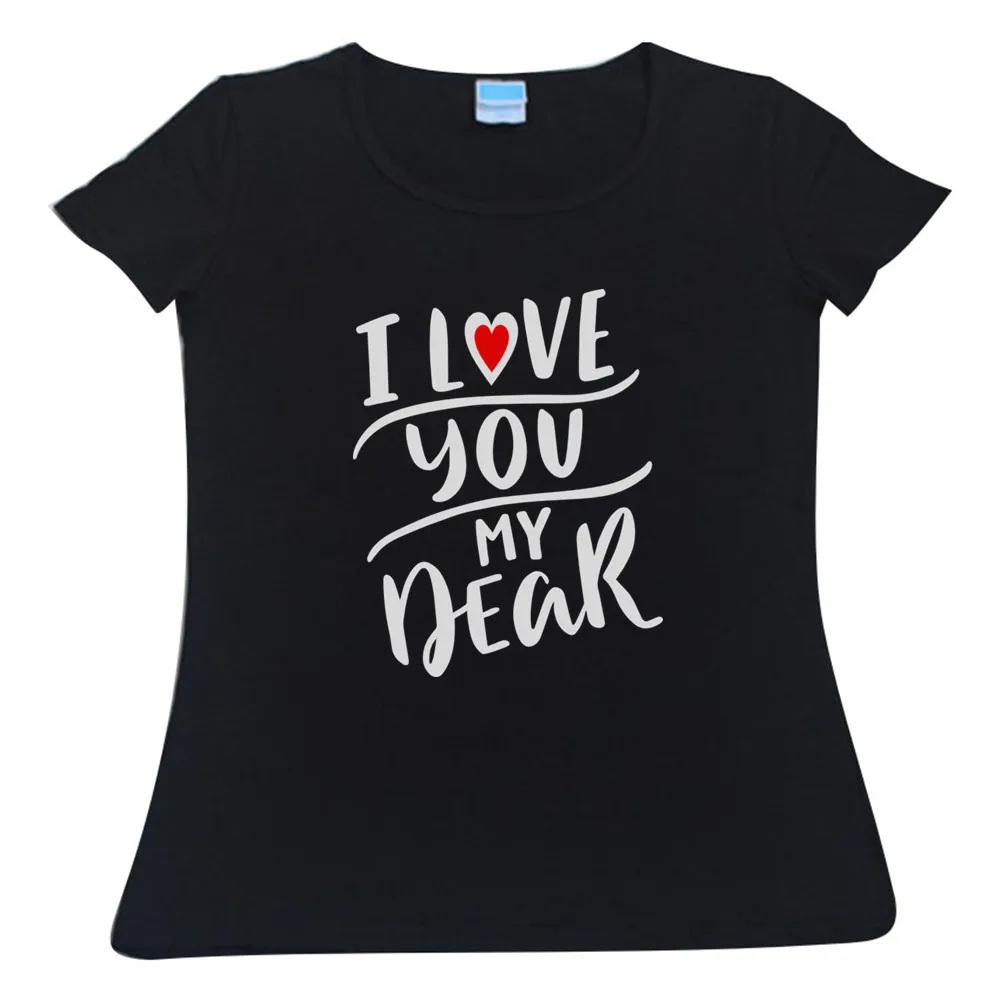 

T-Shirt Women's Short Sleeve Letters and Love Print T-Shirt Cute Ladies Casual High-end Tops