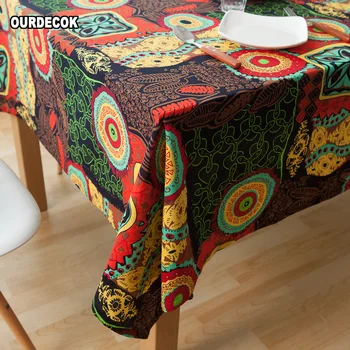 

Mediterranean Bohemia Tablecloth Luxury Europe Endless Cotton Linen Cloth Dustproof Table Cover Rectangular Home Hotel Wedding