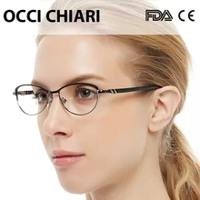 OCCI CHIARI винтажные металлические Компьютерные анти-голубые лучи очки для женщин прозрачная Оправа очков кошачий глаз очки Украшенные алмазами мать подарок COMIN