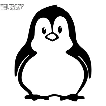 

Volkrays Lovely Car Sticker Vinyl Decal Cute Penguin Motorcycles Accessories Reflective Vinyl Decal Black/Silver,14cm*11cm
