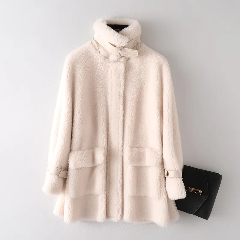 Повседневное длинное пальто из натурального овечьего меха, толстая теплая зимняя пушистая куртка с длинным рукавом из натурального меха, женская верхняя одежда, тонкое пальто