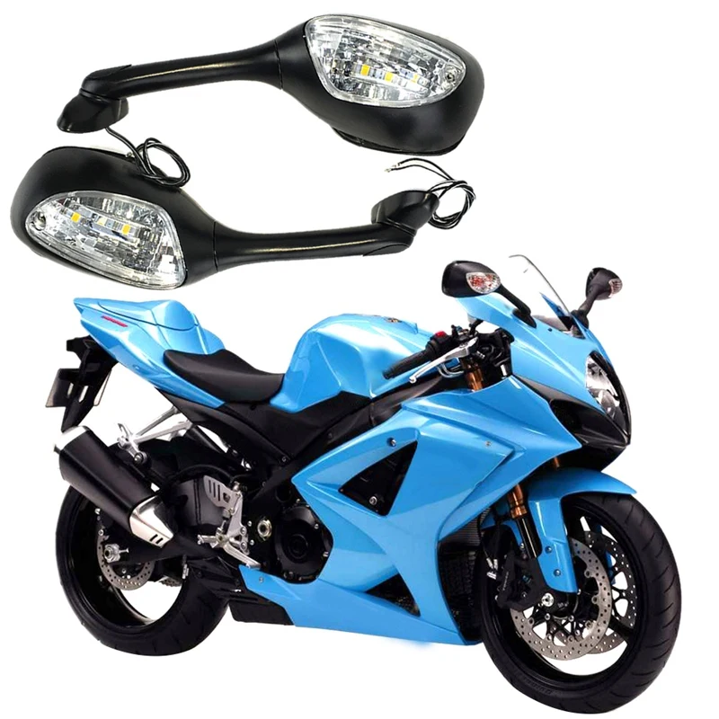 Мотоцикл зеркало заднего вида с поворотным сигналом светильник Зеркало для Suzuki