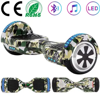 

Self-Balancing Scooter 6.5 Inch Green Camouflage 2 Wheels Electric Hoverboard Balance Board For Kids Gifts LED Bluetooth+Bag