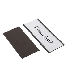 Porte étiquettes magnétique à canal c, 50 pièces, avec Inserts en papier et protections en plastique transparent, porte billet de Surface métallique