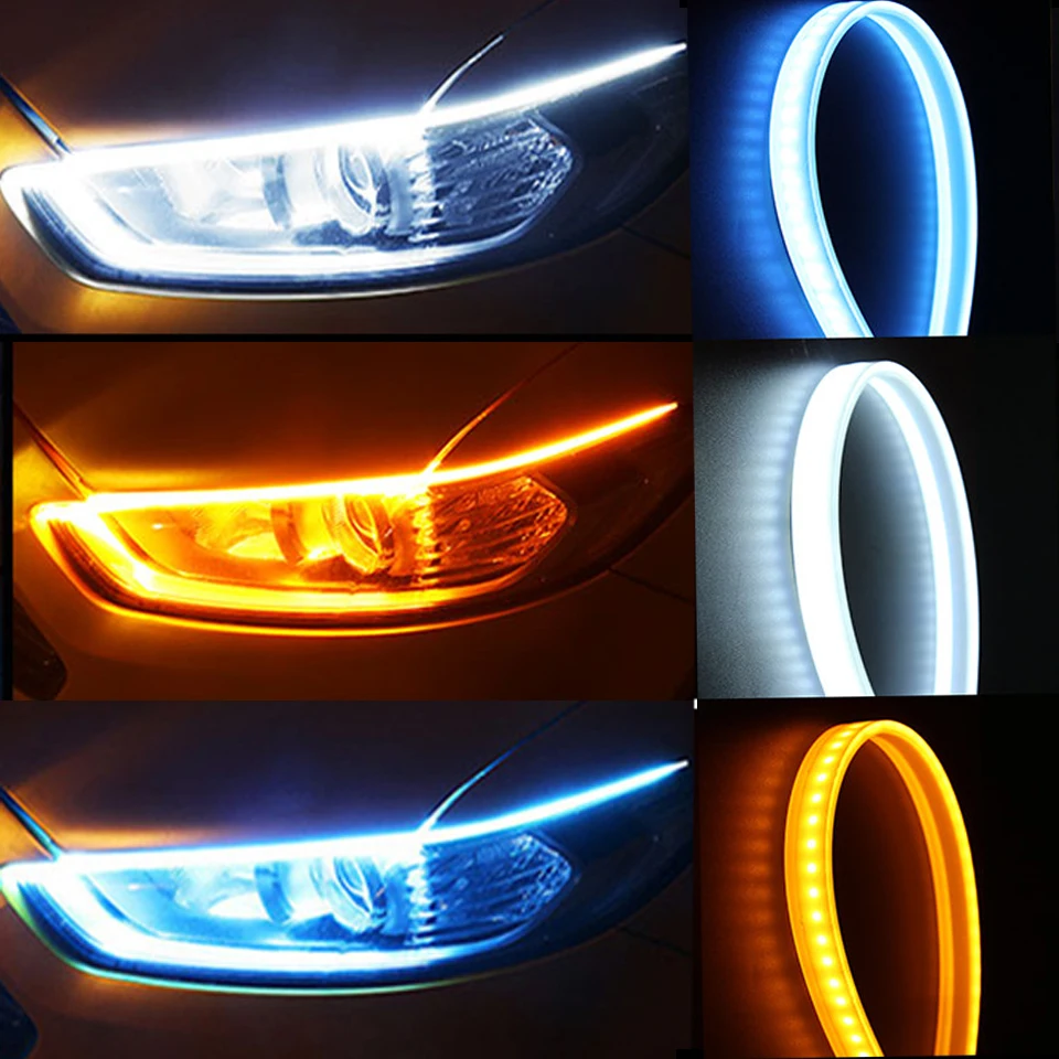 Дневные ходовые огни 1 шт. гибкая Водонепроницаемая Автомобильная светодиодная