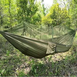 Hamac en tissu de parachute, moustiquaire anti renversement, chaise pivotante d'extérieur, avec sangle 