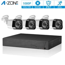 A-ZONE 1080P 8CH DVR система видеонаблюдения ИК ночного видения уличные AHD камеры безопасности комплект домашнего видеонаблюдения